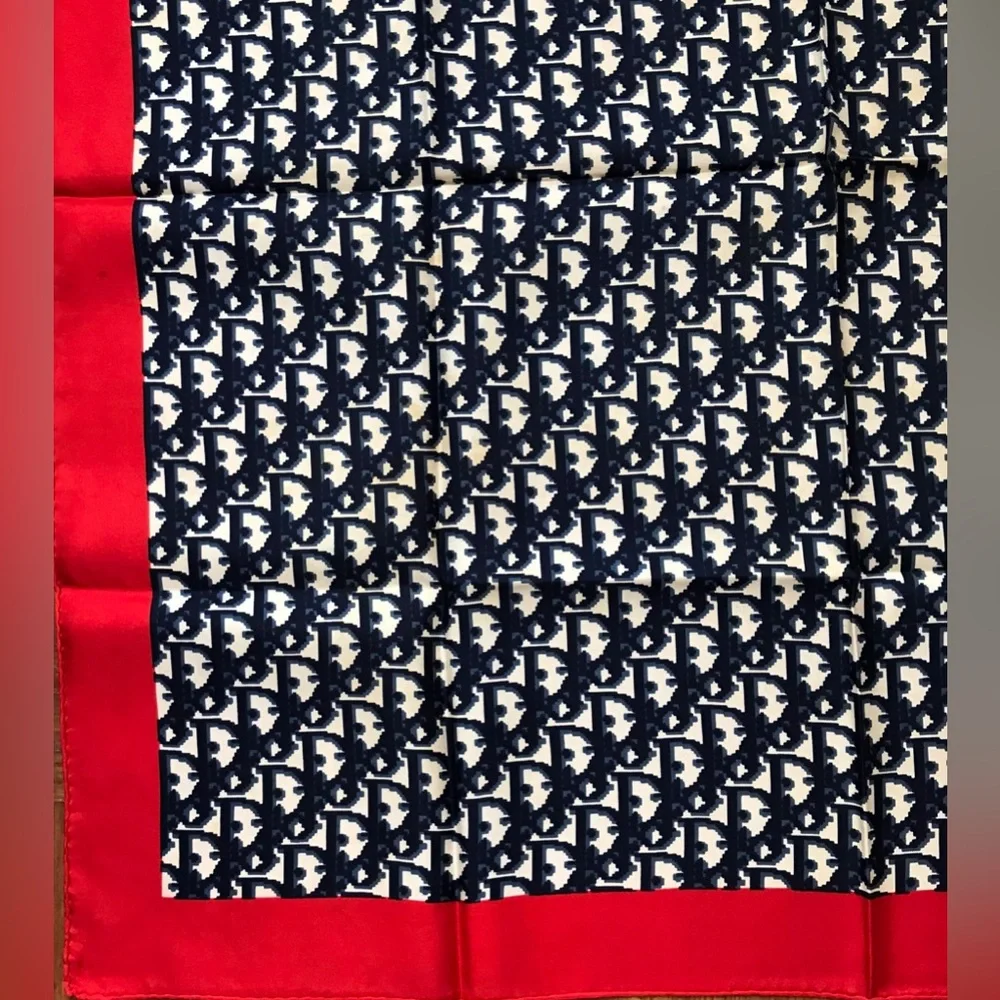 Auth Dior Oblique Mitzah Trotter Silk Scarf